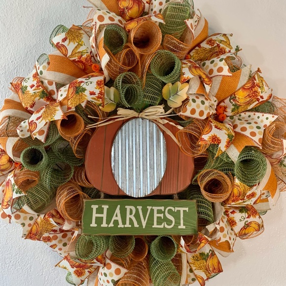 *SOLD*Deco mesh Fall wreath, Thanksgiving decor - Picture 10 of 10